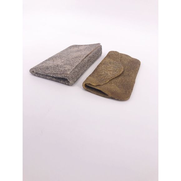 Gorgeous gold beaded evening clutch purse - Picture 5 of 8